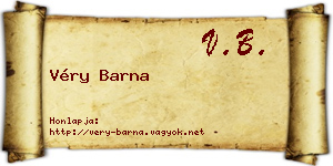 Véry Barna névjegykártya
